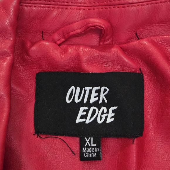Outer Edge Thriller Moto Biker Red Jacket Size XL - Picture 8 of 8